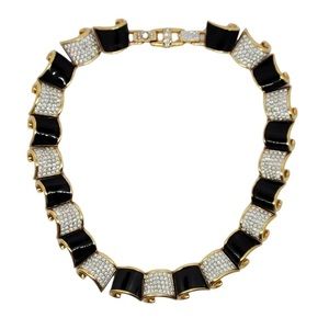 Swarovski link necklace USED excellent condition ANTIQUE vibe no tag no box